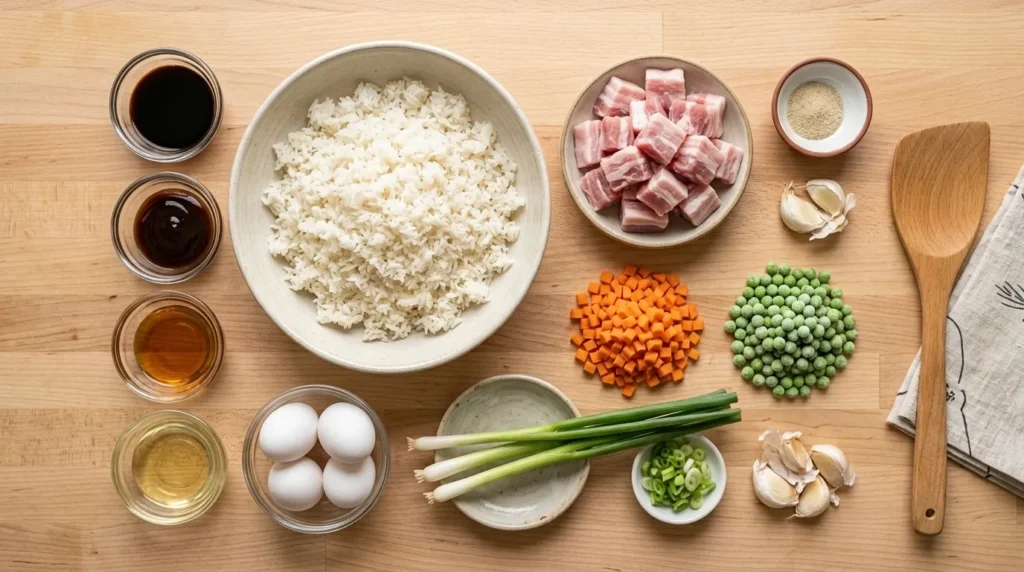 Ingredients for Pork Fried Rice