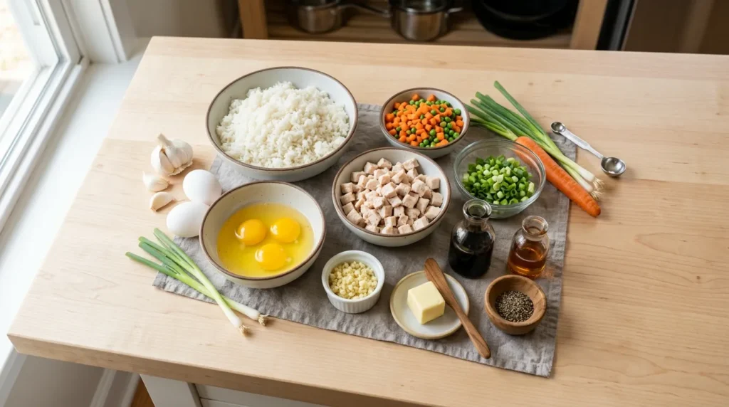 Ingredients for Benihana Fried Rice