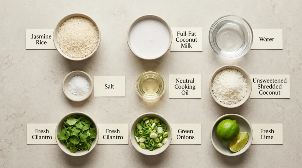 Ingredients for Coconut Rice