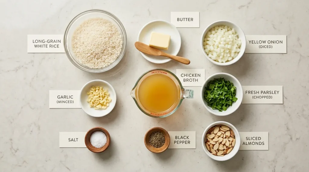 Ingredients for Rice Pilaf