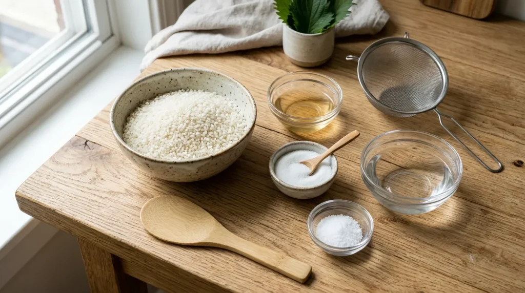 Ingredients for Sushi Rice